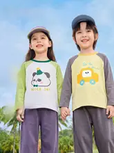 子供用コットン長袖Tシャツ【男女兼用・薄手・秋用】（セットアップ対応）