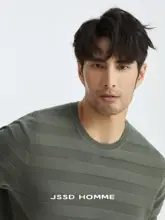 JSSD HOMME メンズ 夏用 蚕糸100% 半袖Tシャツ【クルーネック・ニットタイプ】