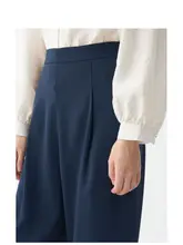 高腰ワイドパンツ【フィット・九分丈・梨型体型対応】