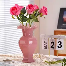 おしゃれなフラワーベース【クリームガラス・ローズ・ユリ用・テーブルデコレーション】