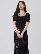 フレンチヘップバーン風花柄 女性用ドレス