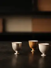手作り小高脚杯【金彩銀彩・香茶用・茶道具】