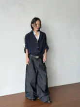 レトロスタイルの衿付きカラーコンビネーションシャツ【男女兼用・カジュアル・スリムフィット】（セットアップ対応）