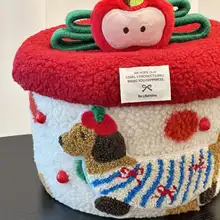 可愛いラブラドール風の収納バスケット【ふた付き・化粧品・お菓子入れ・藤製】