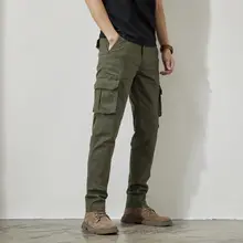 カジュアルミリタリースタイル メンズスリムストレートパンツ【春秋用・軍用グリーン・ストレッチ】