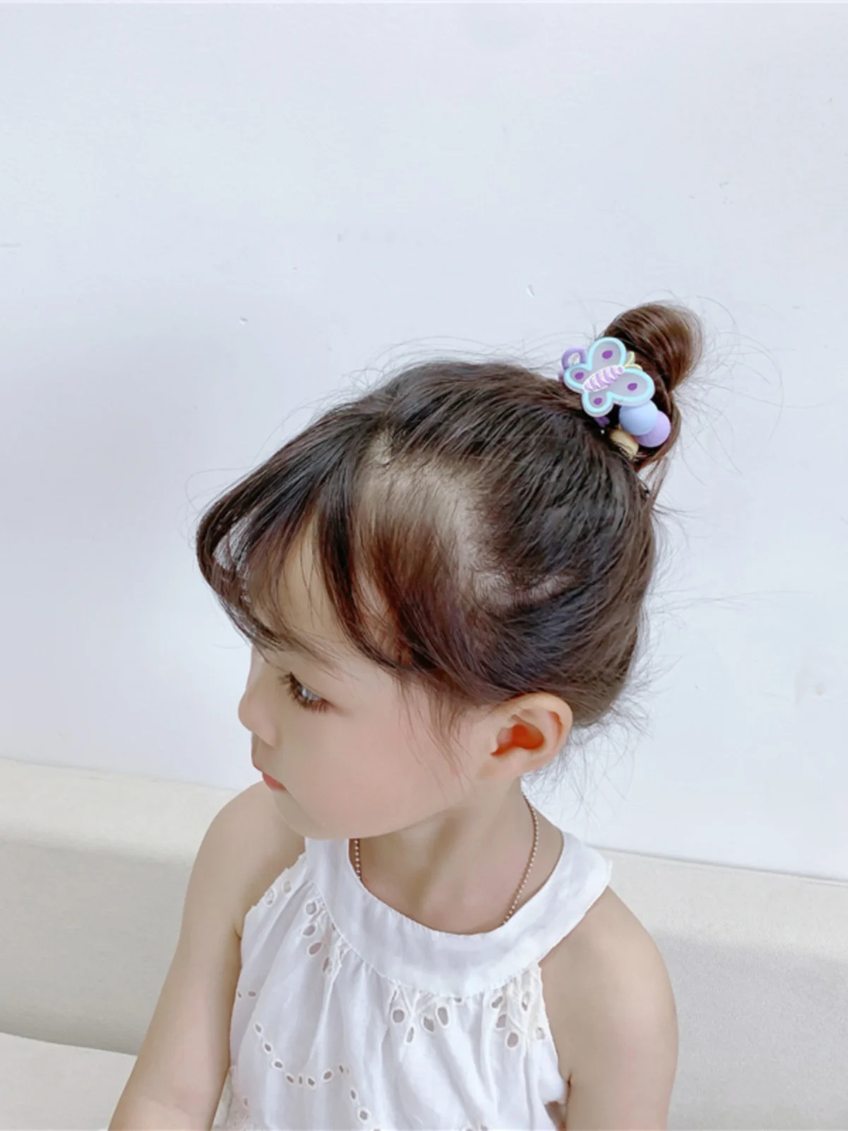 子供用ポニーテールゴム：高弾力で髪を傷めないローズレッドとオレンジの二本撚りヘアロープ