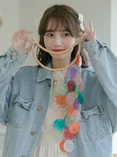 デザイン性の高いデニムジャケット【春秋用・韓国風・オーバーサイズ・女性用】