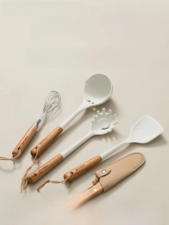 onlycook ミニシリコン調理器具セット【小鍋・炒め用ヘラ・スプーン・学生用】