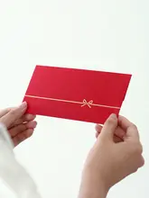 高級な金箔入りリボンデザインの紅包袋【結婚式・誕生日・お年玉用】