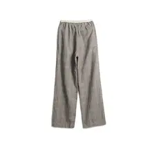 ストレッチウエストとドローコード付きのビンテージチェックカジュアルパンツ【女性用・春夏用】