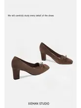 春秋用ブラウンスエードハイヒール【通勤・ポインテッドトゥ・シンプルデザイン】