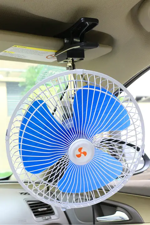 車用電動ファン【強力冷却・ダブルヘッド・傾斜調整可能】