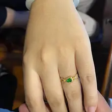 老坑玉髓リング【女性用・アイスコットン・ヒョウタンデザイン・S925シルバー・ダイヤモンド装飾】