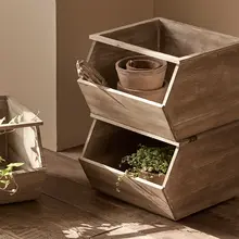 ヴィンテージスタイルの木製多層プランターラック【室内用・バルコニー対応・多肉植物用】