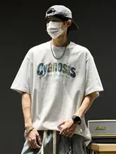 アメリカンスタイル 半袖Tシャツ【カジュアル・刺繍デザイン・コットン】