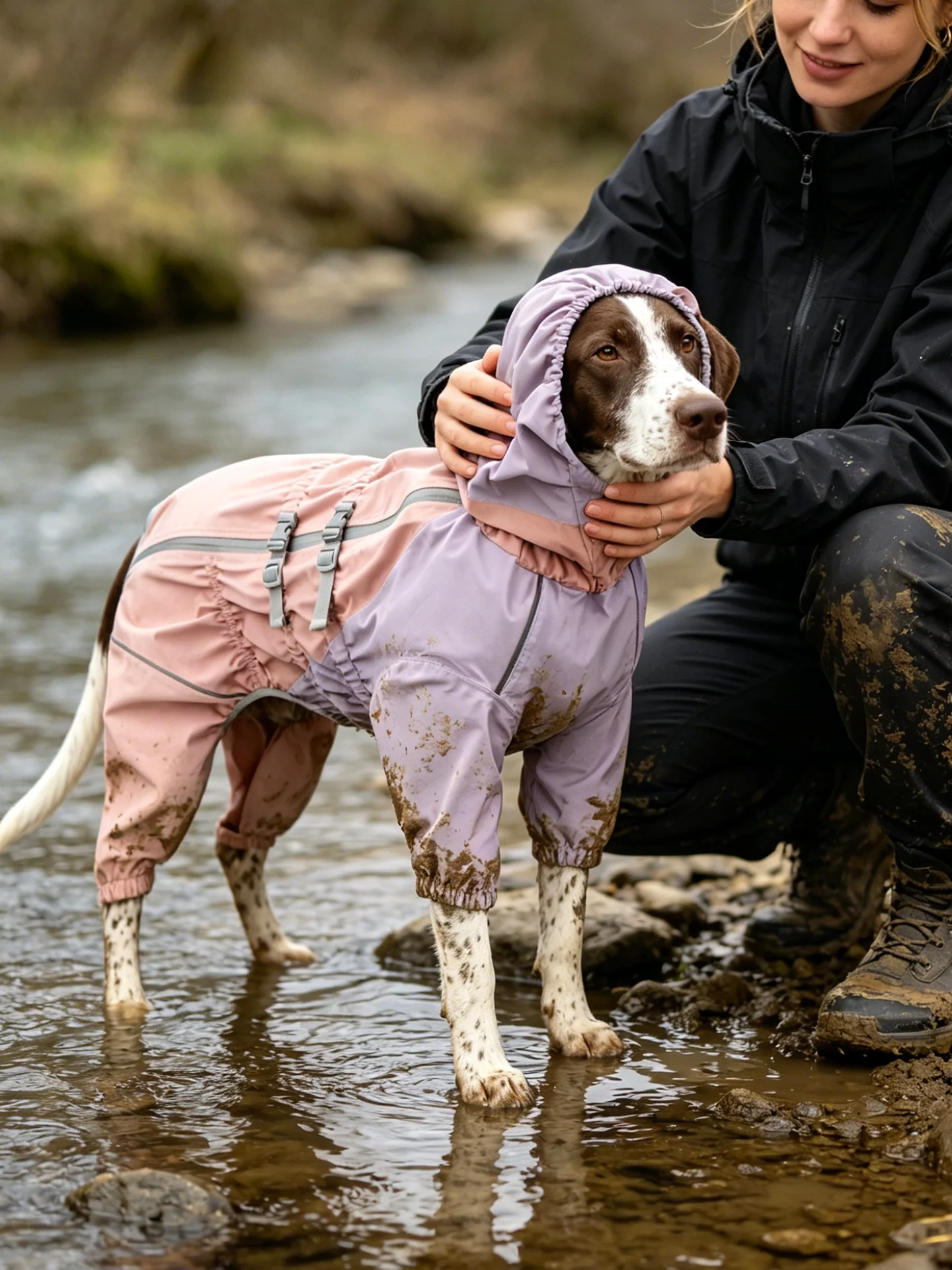 犬用防水レインコート：柴犬や中型犬向けの全身カバーが実用性を実現