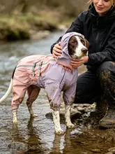犬用防水レインコート【全身カバー・柴犬や中型犬向け・極上の柔らかさ】（セットアップ対応）