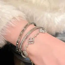 洗練されたデザイン！シルバーのジルコニアブレスレット【女性用・高級感・重ね付け対応】