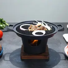 アウトドア用 円形 BBQグリル【アルコール燃料・厚手・家庭用・キャンプに最適】