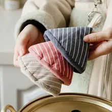 三角形 厚手 耐熱鍋蓋キャップ【コットンリネン製・鍋の取手用】