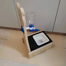 木製悬挂式ペット食器【犬猫用・水切れ防止ボール式給水器・立て置き対応】