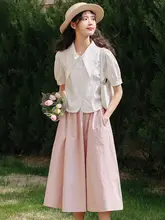 高腰中長丈プリーツスカート【フランス風・Aライン・小柄向け】（セットアップ対応）