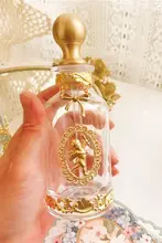 フランス風アンティーク香水瓶【天使デザイン・真鍮製・クリスタルガラス・25ML・100ML用】