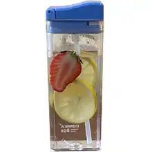 おしゃれな角型フラットウォーターボトル【ストロー付き・外出用】