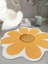 丸型花柄ラグ【リビング・寝室・子供部屋用・厚手・メイク台椅子用】