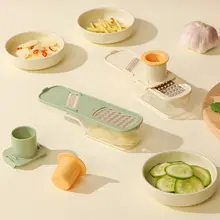 多機能に使えるキッチン用姜とニンニクのすりおろし器【圧縮タイプ・野菜スライサー・おろし器】