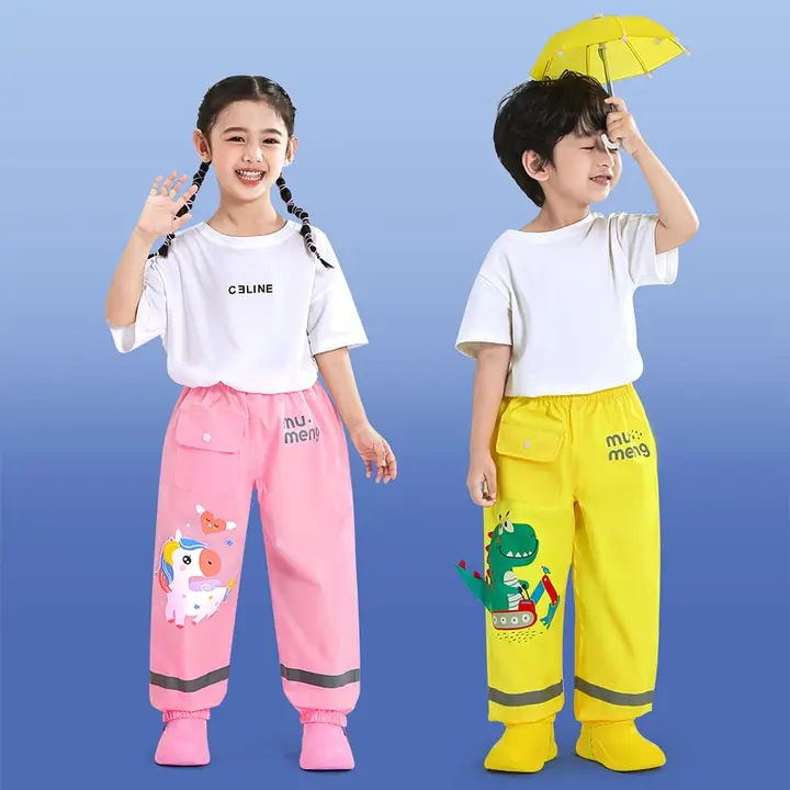 防水 子供用レインパンツ【男女兼用・幼稚園・小学生・単品・軽量】