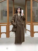 エレガントなビンテージ風ウエストコート【トレンチコート・春秋用・ロング丈・スリムフィット】