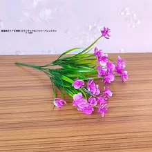 白鹅绒とプラスチック製のユリの花束【インテリア装飾用・田園スタイル】