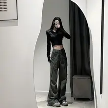 高身長向けのスリムデザイン美式カーゴパンツ【フィット・長め丈・カジュアル】