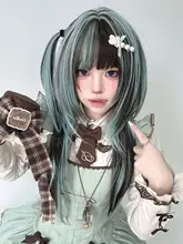 ロングウィッグ【アジア風・ストレート・挑染・Lolitaスタイル】