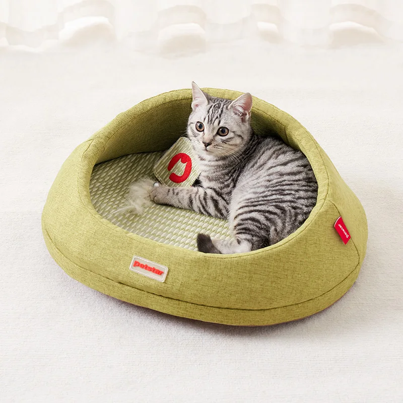 猫用涼しいマット【洗える・籐製・夏用・冷却効果】