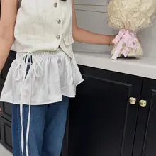 清新で可愛らしい無地のフレアスカート【リボン付き・高品質・ゆったりシルエット】
