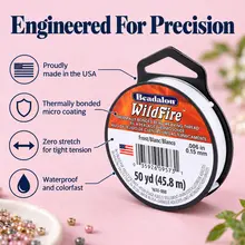 Beadalon WildFire 耐磨高強度ファイバーライン【無弾性・ジュエリー用】
