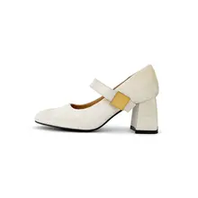 小柄向け 太ヒール マリージェーン ハイヒール【フランス風・ドレス用・バックル付き】