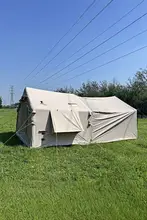 厚手の600Dオックスフォード生地使用！防風防雨のインフレータブルテント【屋外キャンプ用・日よけ付き】