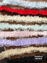 幅広いカラフルなダブルレイヤー伸縮フリルレース【手作り服飾用・ロリータ用・DIY用】