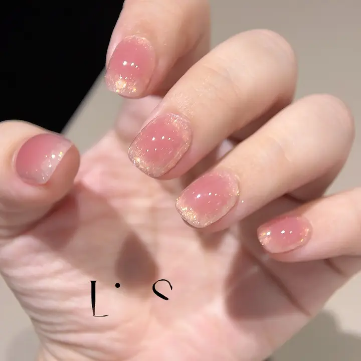 春の可愛さ満点！手作り短款ネイル【シンプル・ピンクラメ仕様】