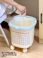 スタイリッシュなゴミ箱【学生向け・ベッド下収納・キャスター付き・圧縮リング式】