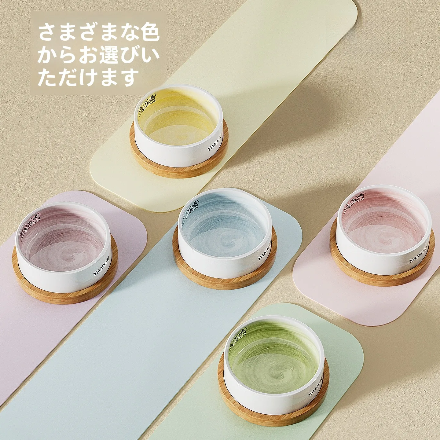 猫用陶器製食器：飲み水・フード用の大口径安定ボウル