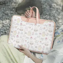 フラワープリントダミー生地のパソコンバッグ【女性用・十四インチ・持ち運び対応・適応機種多数】（セットアップ対応）