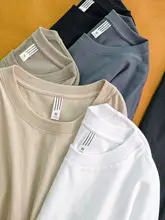 極上の柔らかさ 新疆長綿使用 落肩デザインの長袖Tシャツ【男性用・シンプル・カジュアル】