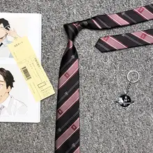 学院風ハニーブラウンの刺繍入りカラーシャツ【ハンドメイドネクタイ付き】