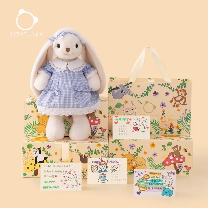 うさぎ ぬいぐるみ ふわふわ 抱き枕 癒やし キッズ ガールズ 誕生日ギフト 「softlife」