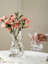 花瓶 リビング 家庭用 透明ガラス シンプル 創造的 装飾品