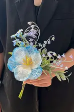 シンプルなデザインのフェイクフラワー小花束【インテリア装飾・高級感・手持ち用】